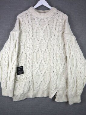 Undercover x GU Thick Knit Asymmetrical Hem Zipper Sweater Medium Mens
